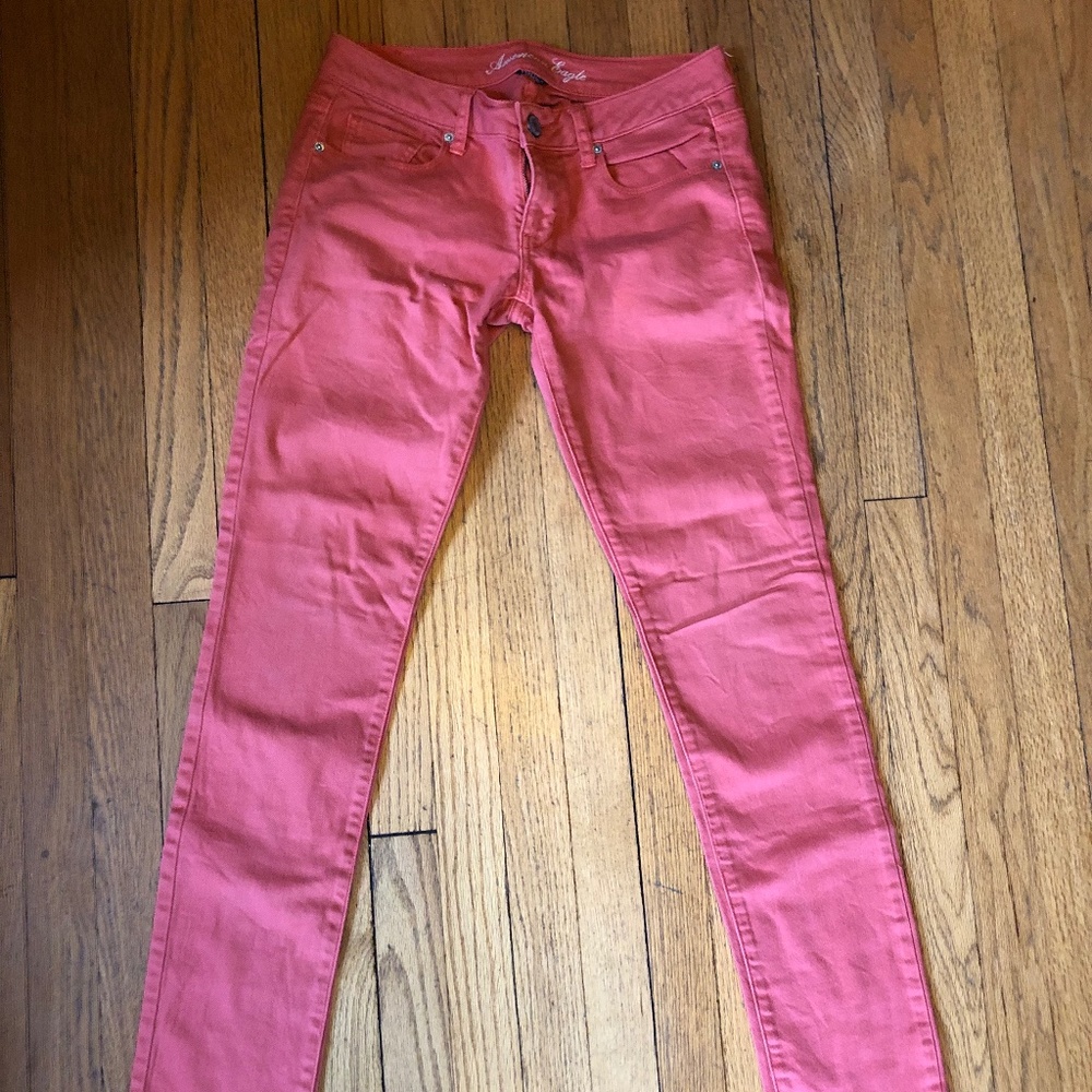 American Eagle Skinny Jeans, coral